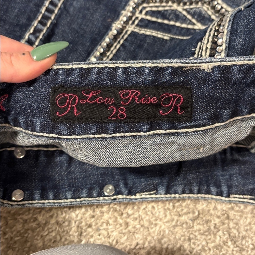 Rock and Roll Denim Mini Skirt - Picture 2 of 3